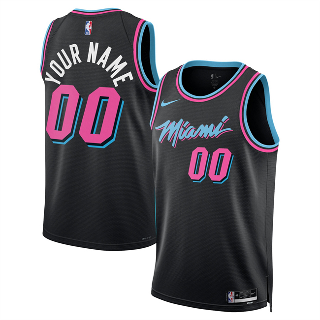 Men's Miami Heat Active Player Custom Black 2025/26 City Edition Stitched Basketball Jersey